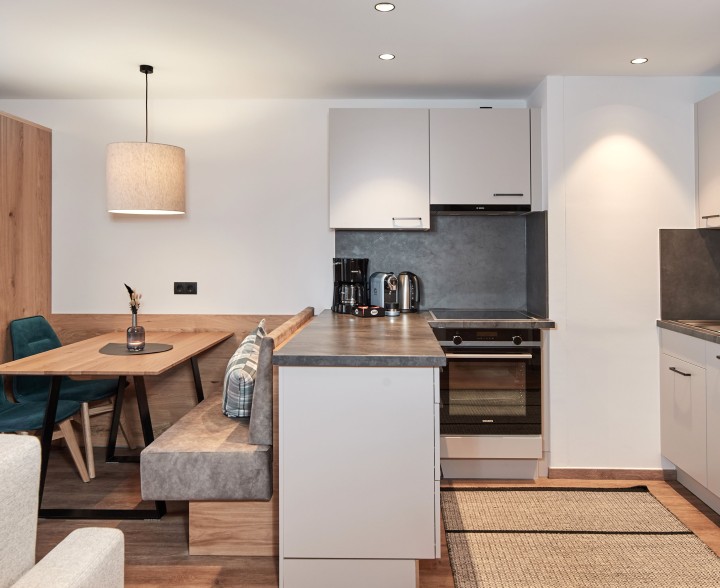 Wohn- und Essbereich in den Appartements Wieslbauer in Flachau