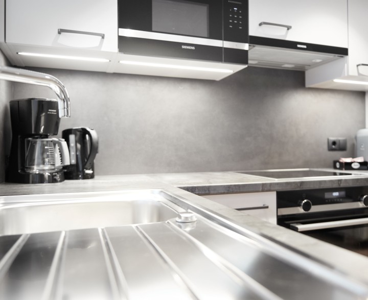 Moderne Küche in den Appartements WIeslbauer in Flachau