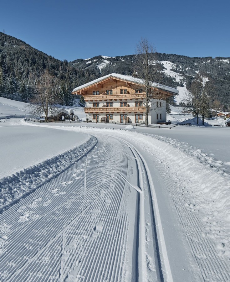 Weg zu Wieslbauer Appartements im Winter