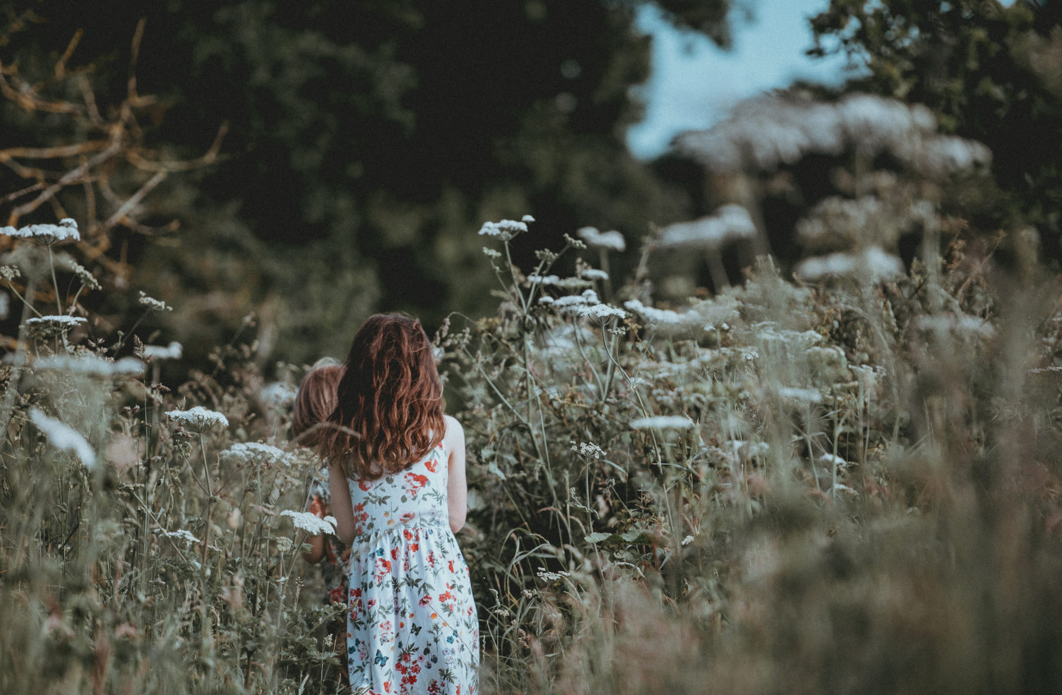 Mädchen spazieren durch Blumenwiesen © Annie Spratt on Unsplash
